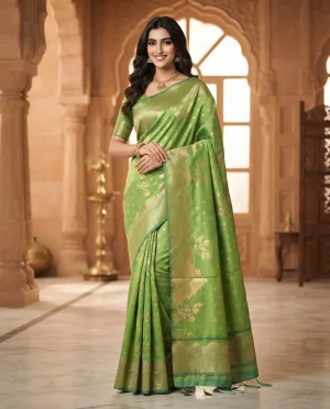 Pista Green Saree, Green Silk Saree, Pista Green Silk Saree, Green Saree, Silk Saree, Golden Zari Saree, Zari Work Saree, Green Zari Saree, Traditional Saree, Festive Saree, Wedding Saree, Party Wear Saree, Ethnic Saree, Designer Silk Saree, Women Saree, Indian Saree, Traditional Silk Saree, Green Gold Saree, Festive Wear Saree